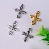 Zinc Alloy Cross Pendants, plated, DIY, mixed colors 