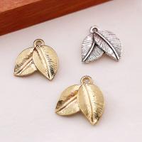 Zinc Alloy Leaf Pendants, plated, DIY, mixed colors, 15mm 