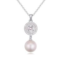 Crystal Zinc Alloy Necklace, with CRYSTALLIZED™ Crystal Pearl, fashion jewelry 