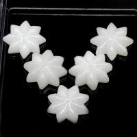 Gemstone Cabochons, White Chalcedony, Flower, polished, DIY 25*6mm 