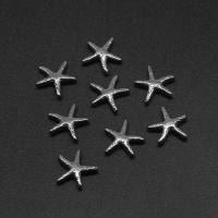 Stainless Steel Jewelry Cabochon, Starfish, die-casting, DIY, silver color, 12*3mm 