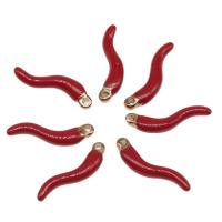 Stainless Steel Pendants, Pepper, die-casting, DIY, red, 21*11*3mm 