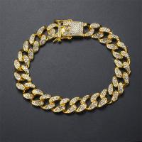 Zinc Alloy Rhinestone Bracelets, plated, Unisex & with rhinestone 