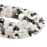 Perles Quartz rutile, Quartz rutile noir, Rond, DIY & normes différentes pour le choix, Vendu par brin