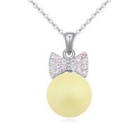 Crystal Zinc Alloy Necklace, with CRYSTALLIZED™ Crystal Pearl & Cubic Zirconia, fashion jewelry 