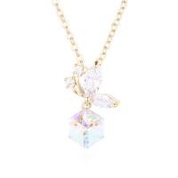 Brass Cubic Zirconia Necklace, with Cubic Zirconia, fashion jewelry 