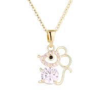 Brass Cubic Zirconia Necklace, with Cubic Zirconia, fashion jewelry 