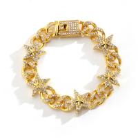 Zinc Alloy Rhinestone Bracelets, plated, for woman & with rhinestone Approx 6.2 Inch 