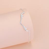 Brass Bracelets, Antlers, plated, fashion jewelry & for woman, silver color, 160+30*31mm 