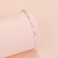 Brass Bracelets, Ellipse, plated, fashion jewelry & for woman, silver color, 150+30mm 