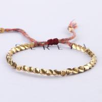 Brass Bracelets, with Cotton Cord, plated, 14 pieces & Adjustable & for woman Approx 7.6 Inch 