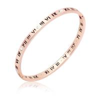 Titanium Steel Bangle, plated, with letter pattern & for woman & with rhinestone 58.5*48mm 