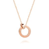 Collier de bijoux de titane, Acier titane, Plaqué de couleur d'or rose, pour femme & avec strass  Environ 17.71 pouce, Vendu par brin