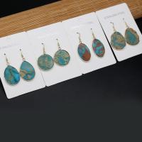 Gemstone Drop Earring, Marine Fossil, with Zinc Alloy, DIY 