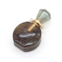 Purple Fluorite Perfume Bottle Pendant, Heart, DIY, purple 