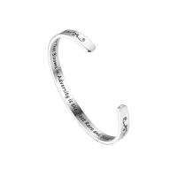 Titanium Steel Cuff Bangle, silver color plated, Adjustable & for woman Inner Approx 32mm 