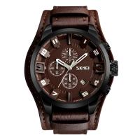 Montre à bijoux pour homme SKmei®, alliage de zinc, avec Cuir & verre, mouvement chinoise, Résistant à l’eau de vie, 47*55*14mm,22*265mm, Vendu par PC