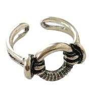 Zinklegierung Manschette Fingerring, plattiert, Modeschmuck, Silberfarbe, verkauft von PC