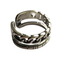 Zinklegierung Manschette Fingerring, plattiert, Modeschmuck, Silberfarbe, verkauft von PC