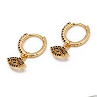 Huggie Hoop Drop Earring, Zinc Alloy, with Cubic Zirconia, fashion jewelry, golden 