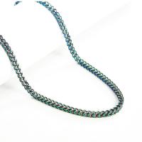 Collier de bijoux de titane, Acier titane, Placage, bijoux de mode & unisexe, multicolore, 610*4mm, Vendu par brin