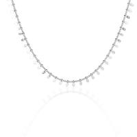 Collier de bijoux de titane, Acier titane, Placage, bijoux de mode & pour femme, argent, 400+50mm, Vendu par brin