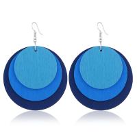 Wood Earring, with Zinc Alloy, for woman nickel, lead & cadmium free 