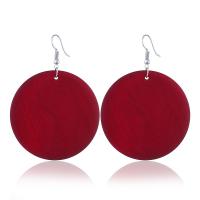 Wood Earring, with Zinc Alloy, for woman nickel, lead & cadmium free 