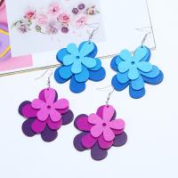 Wood Earring, with Zinc Alloy, for woman nickel, lead & cadmium free 