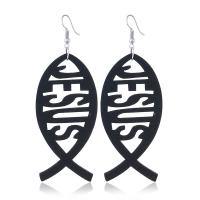 Wood Earring, with Zinc Alloy, for woman nickel, lead & cadmium free 