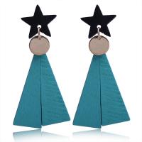 Wood Earring, with Zinc Alloy, for woman nickel, lead & cadmium free 