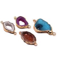 Natural Agate Druzy Connector, irregular, gold-filled, DIY 15-30*30-50mm 