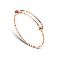 Titanium Steel Bracelet & Bangle, Round, rose gold color plated & for woman, 1.5-1.6mm 