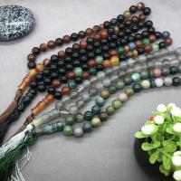 Handgelenk-Mala, Achat, rund, handgemacht, unisex, keine, 10mm, Länge:ca. 13 ZollInch, ca. 33PCs/Strang, verkauft von Strang