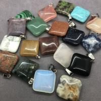 Gemstone Jewelry Pendant, Natural Stone, Square, polished, DIY 