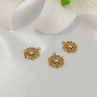 Cubic Zirconia Micro Pave Brass Pendant, Snowflake, gold color plated, micro pave cubic zirconia Approx 0.8mm 