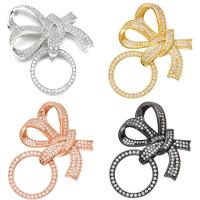 Cubic Zirconia Micro Pave Brass Pendant, Bowknot, plated, micro pave cubic zirconia Approx 1.2mm 