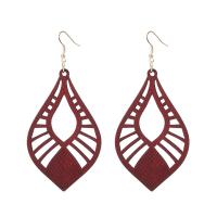 Wood Earring, with Zinc Alloy, fashion jewelry 