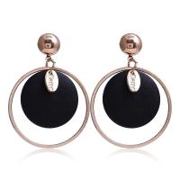 Wood Earring, with Zinc Alloy, for woman 