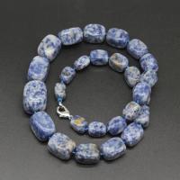 Edelstein Halsketten, Blauer Speckle-Stein, Unregelmäßige, poliert, Modeschmuck & für Frau, blau, 18*25-10*14mm, verkauft von Strang