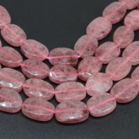 Natürliche Rosenquarz Perlen, Ellipse, poliert, DIY, Rosa, 20*15*8mm, verkauft von Strang