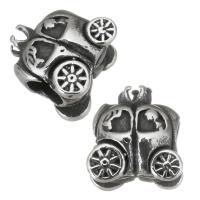 perles de grand trou en inox , acier inoxydable 316L, Landau de bébé, Placage, DIY, argent, 10.5*11*8.5mm Environ 4.5mm, Vendu par PC