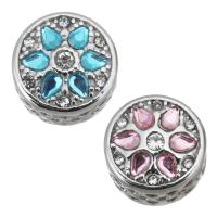 Perles European en acier inoxydable, acier inoxydable 316L, avec verre, Rond, Placage, DIY & avec strass, plus de couleurs à choisir, 11.5*8mm Environ 4.5mm, Vendu par PC