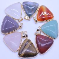 Gemstone Jewelry Pendant, Natural Stone, with Zinc Alloy, Triangle & for woman 