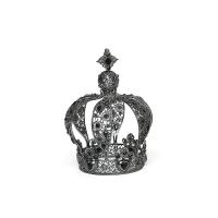 Zinc Alloy Tiaras, Crown, gun black plated, with rhinestone & hollow 