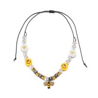 Collier de chaîne de chandail de mode, plastique, avec corde de coton, Réglable & unisexe & avec strass, 24.5*18mm,16mm,10mm,7mm,18mm Environ 23.62 pouce, Vendu par brin