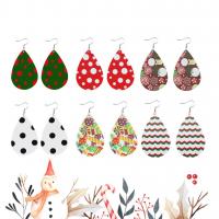 Christmas Earrings, Synthetic Leather, with Zinc Alloy, for woman 