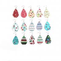 Christmas Earrings, Synthetic Leather, with Zinc Alloy, for woman 