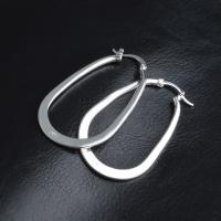 Brass Hoop Earring, silver color plated, for woman 