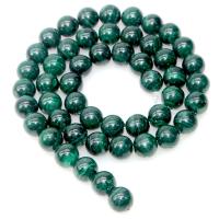 Natural Malachite Beads, Round, polished, DIY green 